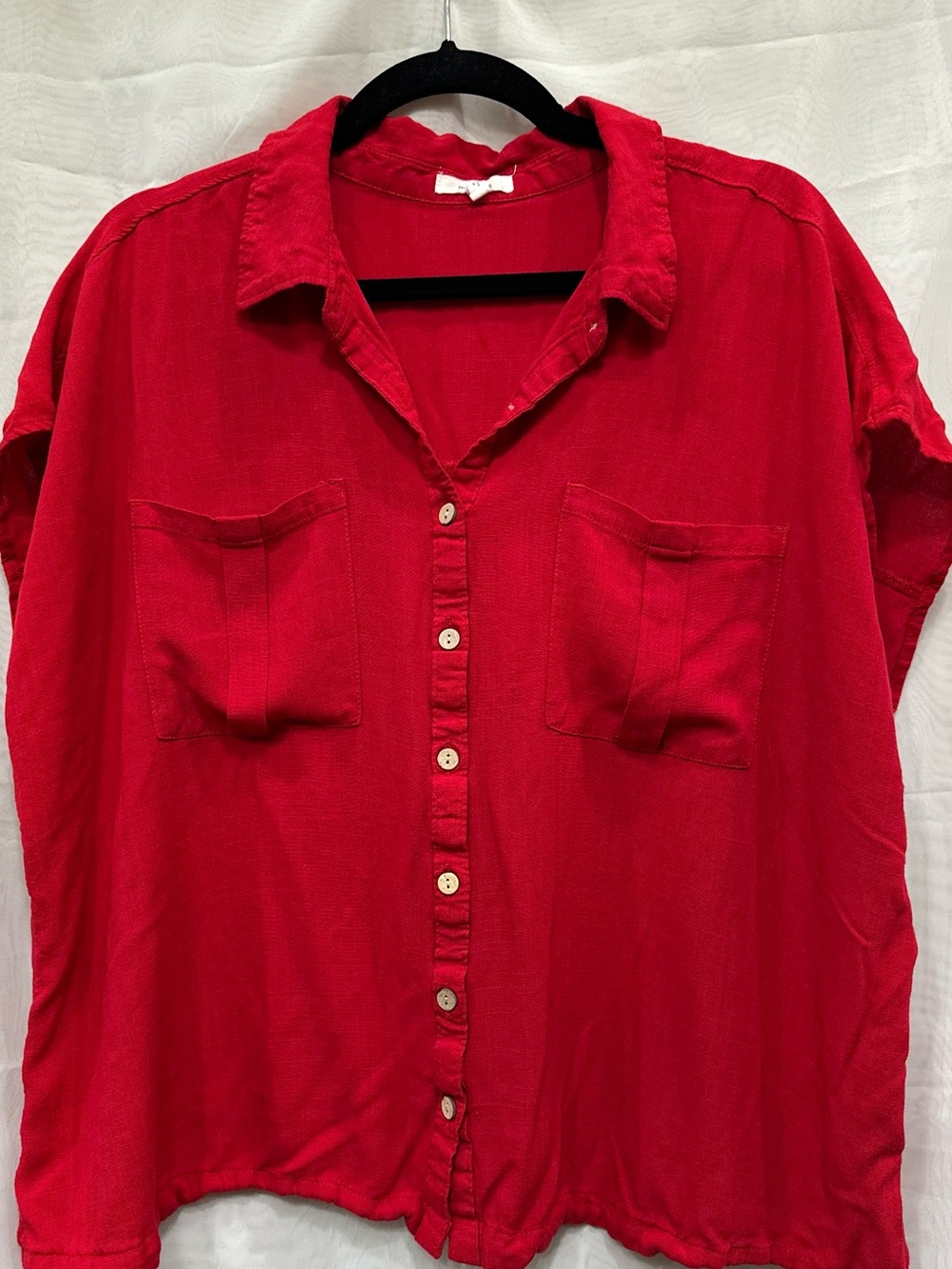 Maurices Red Button-Down Women’s Shirt